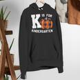 Fall Kindergarten Teacher K Is For Buffalo Plaid Pumpkin Women's Hoodie, funny gift
