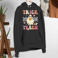 Groovy Teacher Halloween Retro Trick Or Teach Floral Ghost Women's Hoodie, Groovy Teacher Hoodies, funny gift Groovy Teacher Halloween Retro Trick Or Teach Floral Ghost Women's Hoodie, Groovy Teacher Hoodies, funny gift