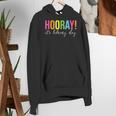 Hooray It's Library Day Teacher Reader Books Back To School Women's Hoodie, funny gift