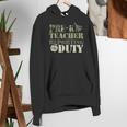 Retro Back To School Women Old Camo Pre-K Teacher Women's Hoodie, funny gift