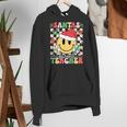 Santas Favorite Teacher Retro Groovy Smile Face Christmas Women's Hoodie, Groovy Teacher Hoodies, funny gift Santas Favorite Teacher Retro Groovy Smile Face Christmas Women's Hoodie, Groovy Teacher Hoodies, funny gift