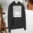Teacher Nutrition Facts Teachers Nutritional Fact Women's Hoodie, funny gift