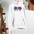 American Flag Teach Love Freedom Preschool Teacher 4th July Women's Hoodie, funny gift