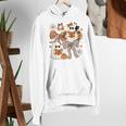 Ghost Reading Books Halloween Bow Spooky Teacher Student Women's Hoodie, funny gift