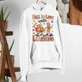 Retro Fall In Love With Learning Autumn Pumpkin Teacher Kids Women's Hoodie, funny gift