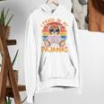 I Teach In My Pajamas Teacher Sunset Bear Retro Women's Hoodie, funny gift