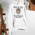 This Is My Tired Teacher Costume Skull Halloween Messy Bun Women's Hoodie, funny gift
