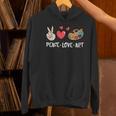 Art Teacher Peace Love Art For Artists And Painters Women's Hoodie, gift for family, gift for coworker Art Teacher Peace Love Art For Artists And Painters Women's Hoodie, gift for family, gift for coworker