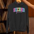 Back To School Neon Checkered Second Grade Colorful Teacher Women's Hoodie, gift for family, gift for coworker