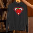 Cute Distressed Super Teacher Superhero Apple Shirt Women's Hoodie, Super Teacher Hoodies, gift for family, gift for coworker