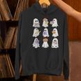 Cute Ghost Reading Books Teacher Halloween Reading Men Women Kids Women's Hoodie, gift for family, gift for coworker