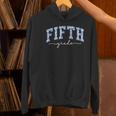 Fifth Grade Coquette Toile Blue Bow Floral Women Teacher Women's Hoodie, gift for family, gift for coworker