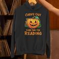 Halloween Teacher Librarian Pumpkin Reading Books Men Women Kids Women's Hoodie, gift for family, gift for coworker