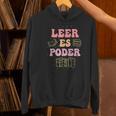 Leer Es Poder Groovy Spanish Teacher Bilingual Maestra Men Women Women's Hoodie, Groovy Teacher Hoodies, gift for family, gift for coworker Leer Es Poder Groovy Spanish Teacher Bilingual Maestra Men Women Women's Hoodie, Groovy Teacher Hoodies, gift for family, gift for coworker