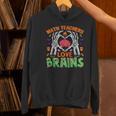 Math Teacher Love Brain Heart Skeleton Hand Zombie Halloween Women's Hoodie, gift for family, gift for coworker