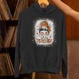 Messy Bun Spooky Teacher Bleached Halloween Teachers Women's Hoodie, gift for family, gift for coworker Messy Bun Spooky Teacher Bleached Halloween Teachers Women's Hoodie, gift for family, gift for coworker