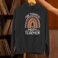 One Thankful Math Teacher Leopard Rainbow Thanksgiving Women's Hoodie, gift for family, gift for coworker
