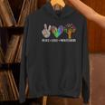 Peace Love Montessori Daycare Teacher Appreciation Women's Hoodie, gift for family, gift for coworker