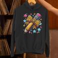 Pencil Leopard Coquette Bow Teacher Life Back To School Women's Hoodie, gift for family, gift for coworker