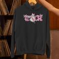 Pink Ghost Teach Halloween Teacher In Spooky Season Women's Hoodie, gift for family, gift for coworker Pink Ghost Teach Halloween Teacher In Spooky Season Women's Hoodie, gift for family, gift for coworker