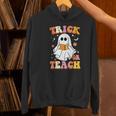 Retro Vintage Groovy Trick Or Teach Teacher Halloween For Men Women Kids Women's Hoodie, Groovy Teacher Hoodies, gift for family, gift for coworker