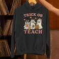 Teacher Halloween Trick Or Teach Cute Ghost Coffee Pumpkins Women's Hoodie, gift for family, gift for coworker