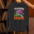 Teachers Love Brains Halloween 2025 Skeleton Costume Women's Hoodie, gift for family, gift for coworker