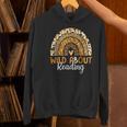 Wild About Reading Teacher Back To School Leopard Rainbow Women's Hoodie, gift for family, gift for coworker