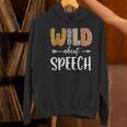 Wild About Speech SLP Leopard Teacher Back To School Kids Women's Hoodie, gift for family, gift for coworker