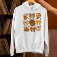 Coquette Teach Teacher Bows Thanksgiving Turkey Fall Autumn Women's Hoodie, gift for family, gift for coworker