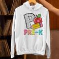 P Is For Pre-K Teacher Pencil Apple Back To School Women's Hoodie, gift for family, gift for coworker P Is For Pre-K Teacher Pencil Apple Back To School Women's Hoodie, gift for family, gift for coworker