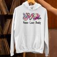 Peace Love Books Librarian Teacher Life Book Library Tie Dye Women's Hoodie, gift for family, gift for coworker Peace Love Books Librarian Teacher Life Book Library Tie Dye Women's Hoodie, gift for family, gift for coworker