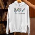 Peace Love Learn Tie Dye Teacher Kids 100th Days Of School Women's Hoodie, gift for family, gift for coworker Peace Love Learn Tie Dye Teacher Kids 100th Days Of School Women's Hoodie, gift for family, gift for coworker