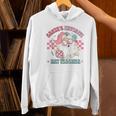 Retro Pink Christmas Santa's Favorite Art Teacher Artist Women's Hoodie, gift for family, gift for coworker