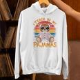 I Teach In My Pajamas Teacher Sunset Bear Retro Women's Hoodie, gift for family, gift for coworker