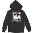 1st Grade Boo Crew Groovy Halloween Floral Ghost Kid Teacher Women's Hoodie, novelty gifts, funny gifts