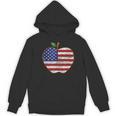 American Flag Teachers Students Apple 4th Of July Vintage Women's Hoodie, novelty gifts, funny gifts