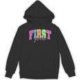 Back To School Neon Checkered First Grade Colorful Teacher Women's Hoodie, novelty gifts, funny gifts