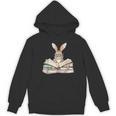 Cute Reading Bunny Glasses Books Bookworm Reader Teacher Women's Hoodie, novelty gifts, funny gifts