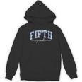 Fifth Grade Coquette Toile Blue Bow Floral Women Teacher Women's Hoodie, novelty gifts, funny gifts