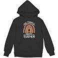 One Thankful Math Teacher Leopard Rainbow Thanksgiving Women's Hoodie, novelty gifts, funny gifts