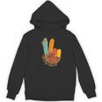 One Thankful Teacher Thanksgiving Turkey Peace Hand Sign Women's Hoodie, novelty gifts, funny gifts