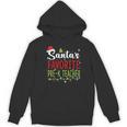 Santa's Favorite Pre-K Teacher Christmas Santa Hat Lights For Men Women Kids Women's Hoodie, novelty gifts, funny gifts