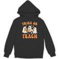 Teacher Halloween Trick Or Teach Retro Groovy Floral Ghost Women's Hoodie, novelty gifts, funny gifts Teacher Halloween Trick Or Teach Retro Groovy Floral Ghost Women's Hoodie, novelty gifts, funny gifts