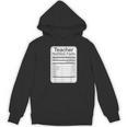 Teacher Nutrition Facts Teachers Nutritional Fact Women's Hoodie, novelty gifts, funny gifts