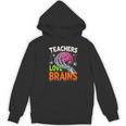 Teachers Love Brains Halloween 2025 Skeleton Costume Women's Hoodie, novelty gifts, funny gifts
