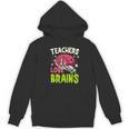 Teachers Love Brains Skeleton Halloween Teacher Funny Women's Hoodie, novelty gifts, funny gifts