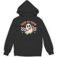 Trick Or Teach Groovy Retro Ghost Halloween Teacher Kids Women's Hoodie, novelty gifts, funny gifts