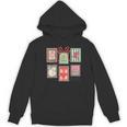 Vintage Preppy Very Merry Teacher Santa Stamps Christmas Women's Hoodie, novelty gifts, funny gifts