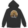 Wild About Reading Teacher Back To School Leopard Rainbow Women's Hoodie, novelty gifts, funny gifts
